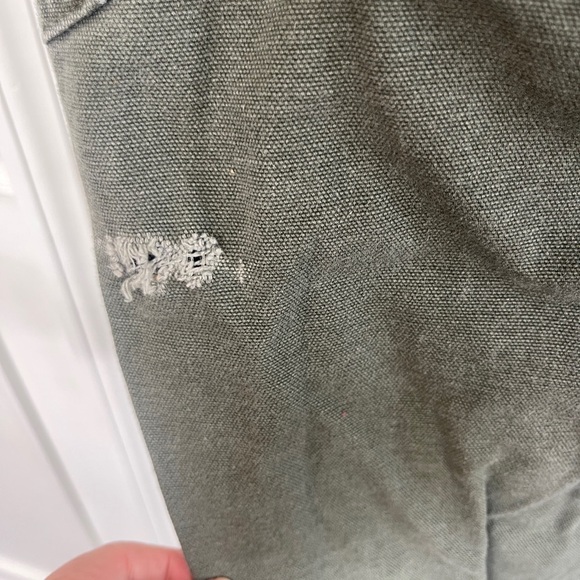 Carhartt Dungaree Canvas Carpenter pants 44x30 Moss Workwear Flaw - Picture 5 of 6